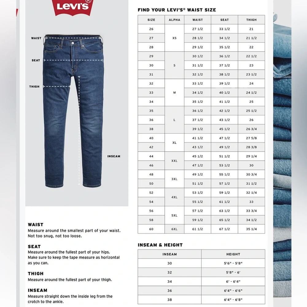 Levi’s 501 The Ben Stretch Medium Wash Button Fly Straight Leg Blue Jeans - Picture 12 of 12